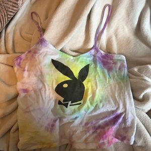 Playboy bunny tie dye tank top